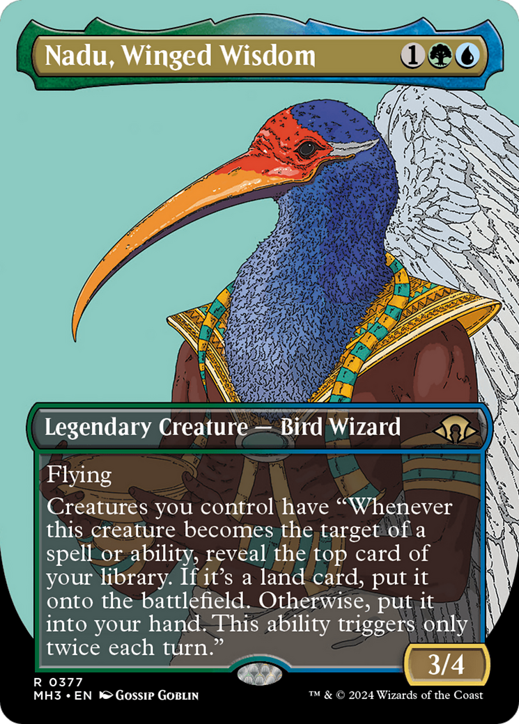 Nadu, Winged Wisdom (Borderless) [Modern Horizons 3] | Jomio and Rueliete's Cards and Comics