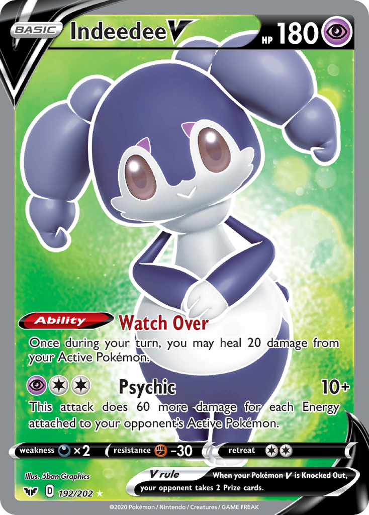 Indeedee V (192/202) [Sword & Shield: Base Set] | Jomio and Rueliete's Cards and Comics