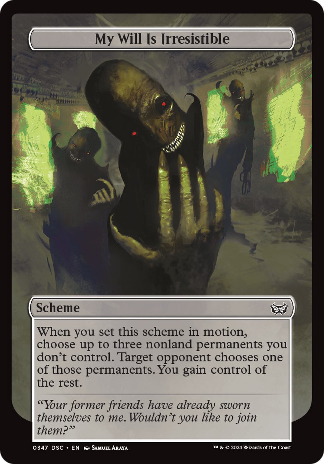 My Will Is Irresistible (Full Art) [Duskmourn: Archenemy] | Jomio and Rueliete's Cards and Comics