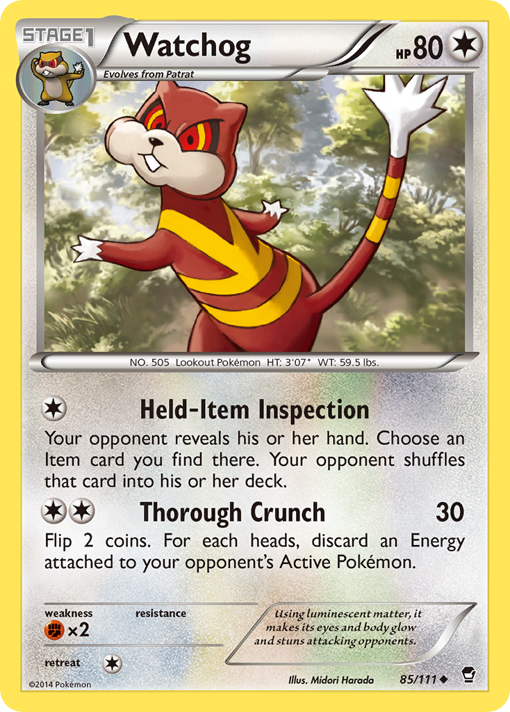 Watchog (85/111) [XY: Furious Fists] | Jomio and Rueliete's Cards and Comics