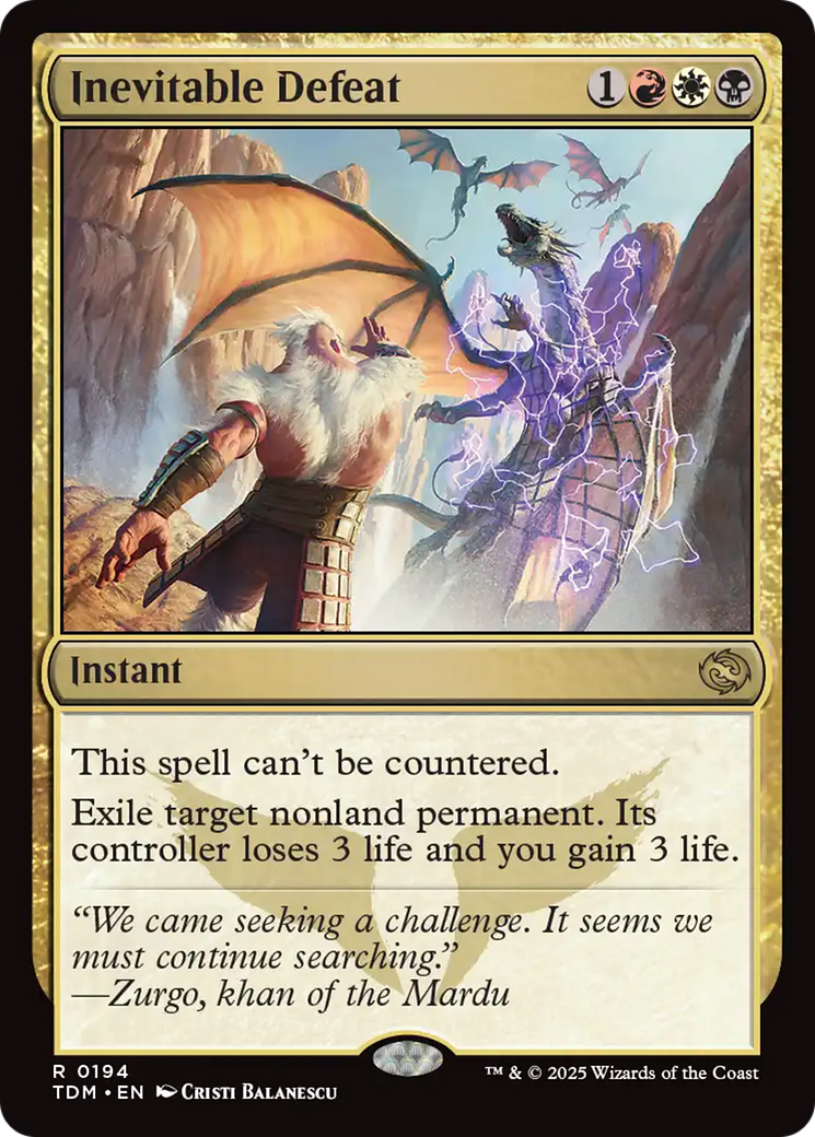Inevitable Defeat [Tarkir: Dragonstorm] | Jomio and Rueliete's Cards and Comics