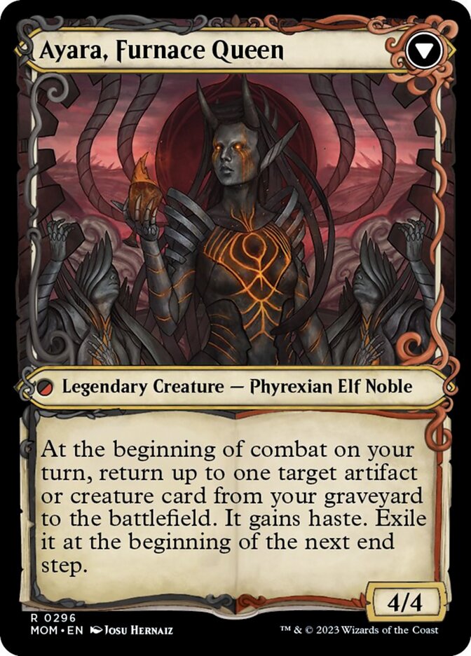 Ayara, Widow of the Realm // Ayara, Furnace Queen (Showcase Planar Booster Fun) [March of the Machine] | Jomio and Rueliete's Cards and Comics