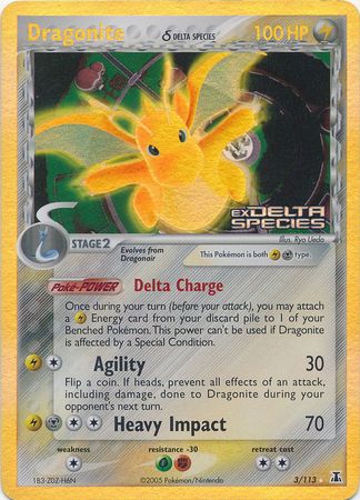 Dragonite (3/113) (Delta Species) (Stamped) [EX: Delta Species] | Jomio and Rueliete's Cards and Comics