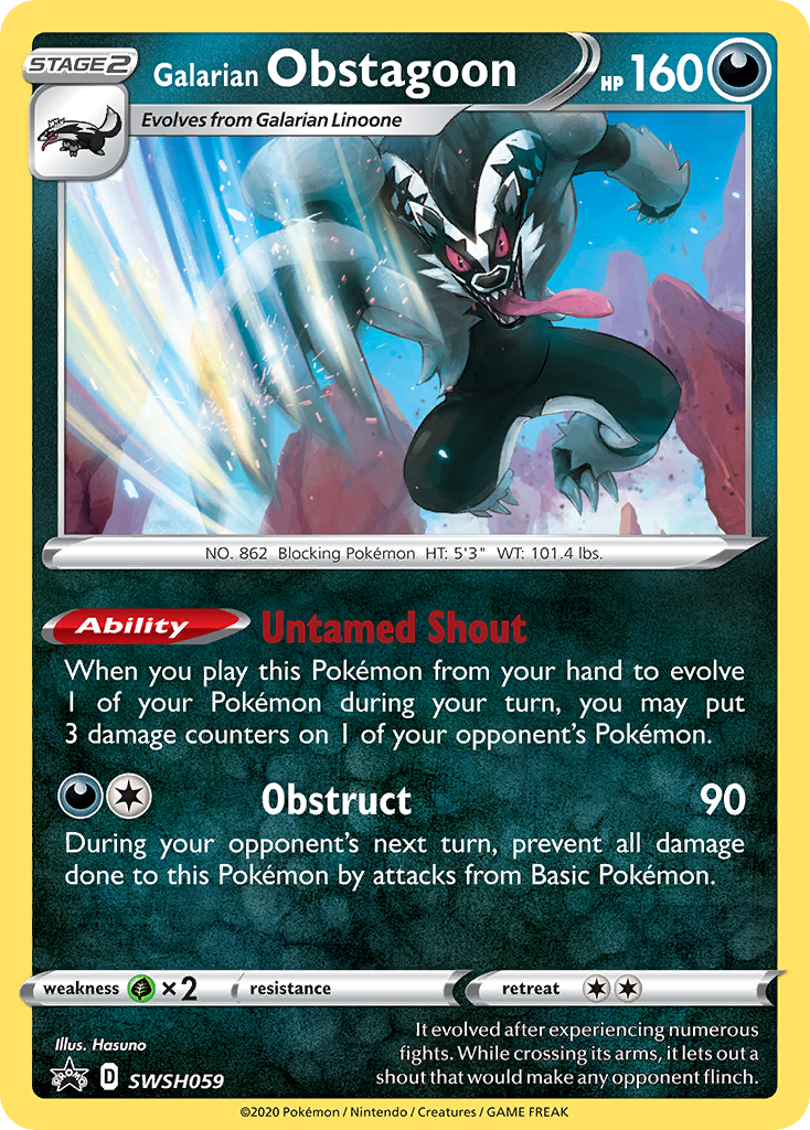 Galarian Obstagoon (SWSH059) [Sword & Shield: Black Star Promos] | Jomio and Rueliete's Cards and Comics