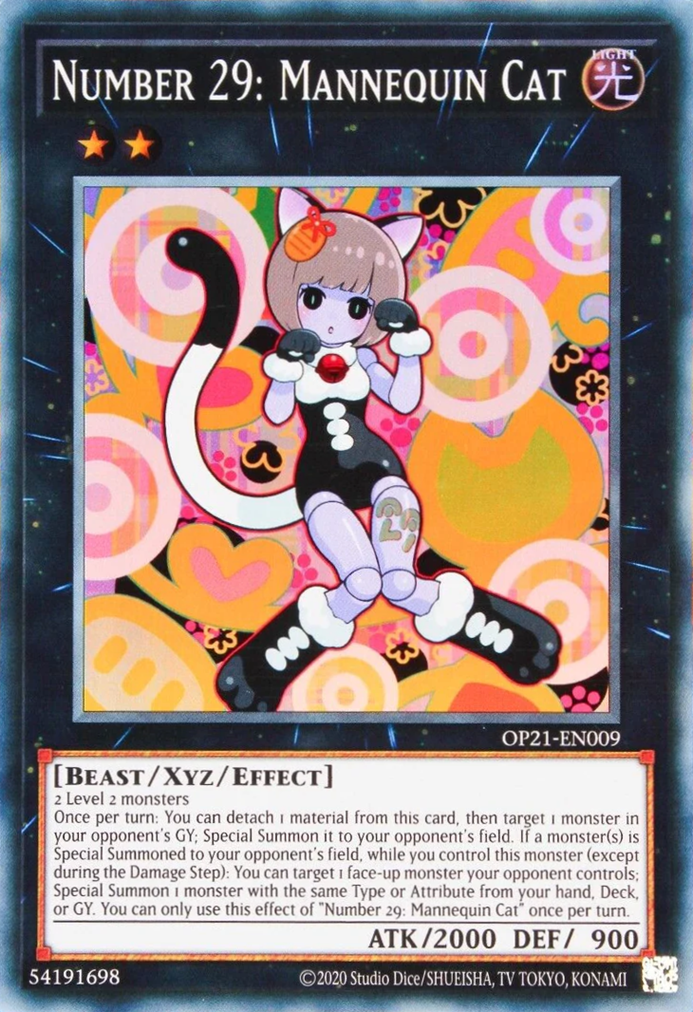 Number 29: Mannequin Cat [OP21-EN009] Super Rare | Jomio and Rueliete's Cards and Comics