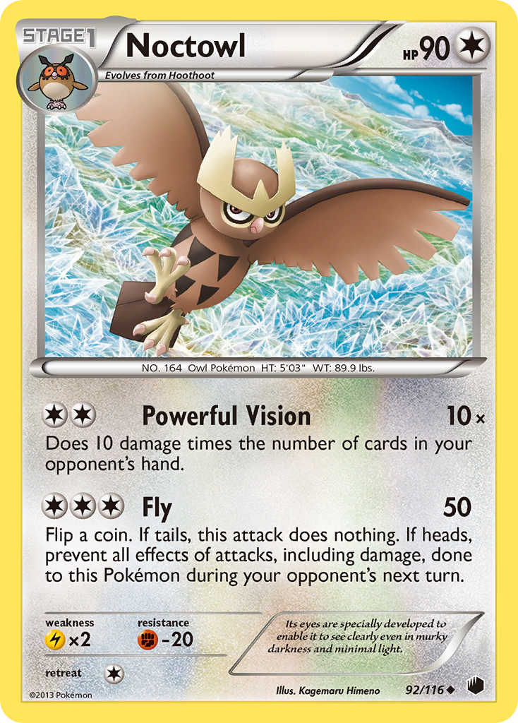 Noctowl (92/116) [Black & White: Plasma Freeze] | Jomio and Rueliete's Cards and Comics