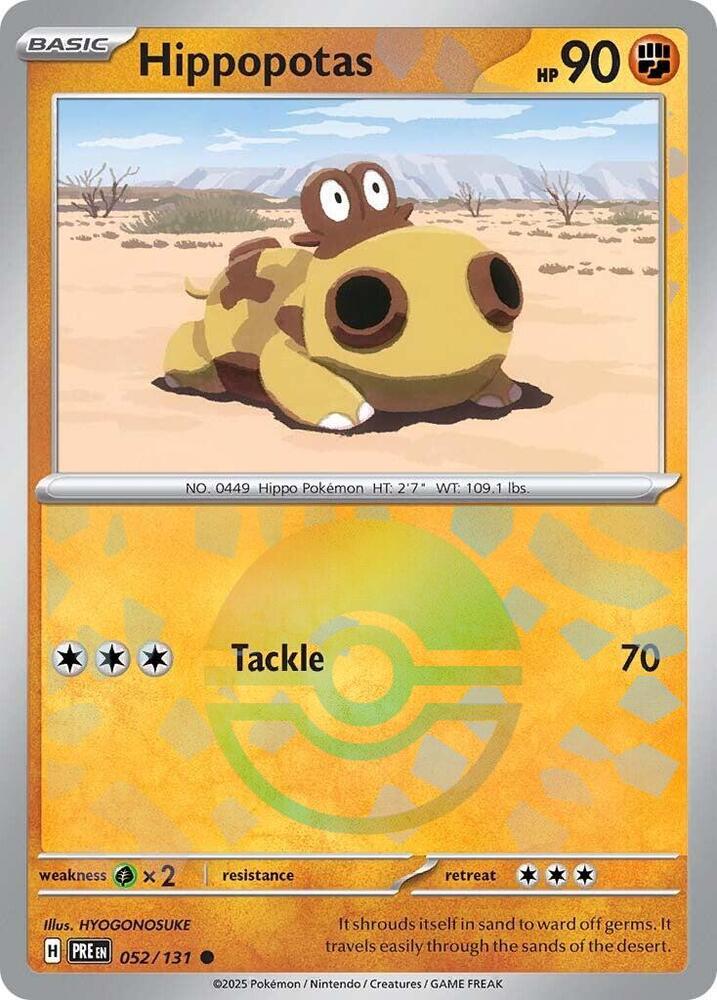 Hippopotas (052/131) (Poke Ball Pattern) [Scarlet & Violet: Prismatic Evolutions] | Jomio and Rueliete's Cards and Comics