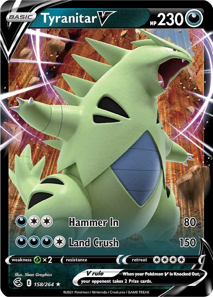 Tyranitar V (158/264) [Sword & Shield: Fusion Strike] | Jomio and Rueliete's Cards and Comics