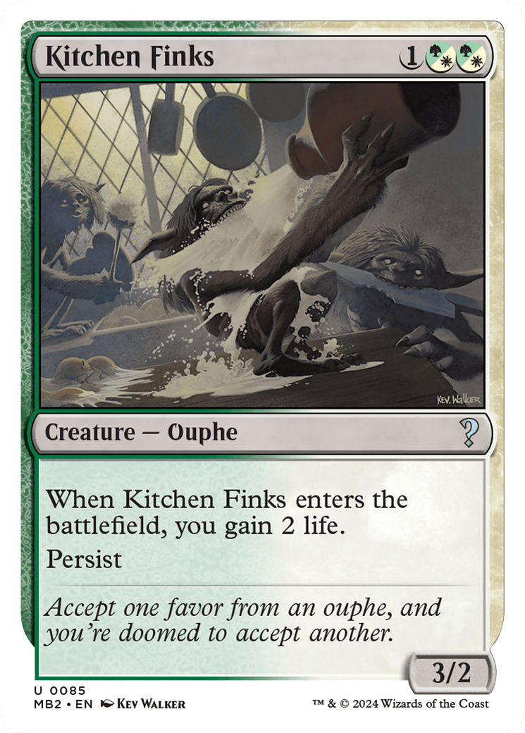 Kitchen Finks (White Border) [Mystery Booster 2] | Jomio and Rueliete's Cards and Comics