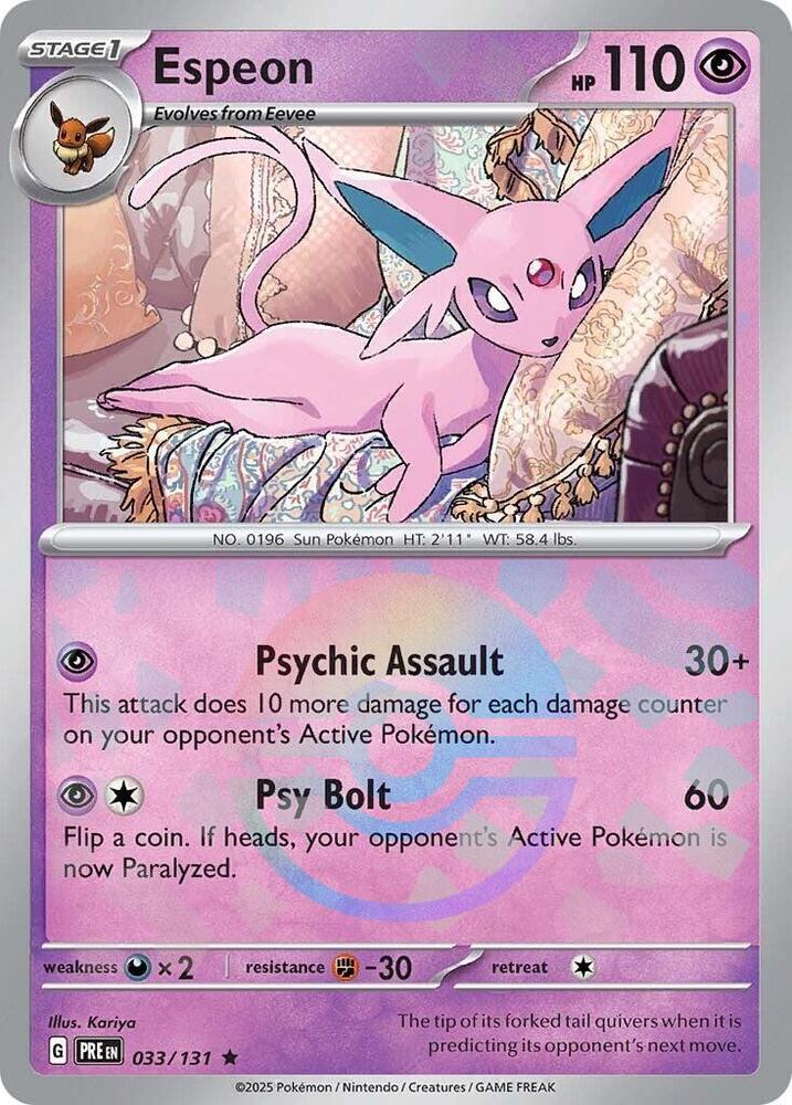 Espeon (033/131) (Poke Ball Pattern) [Scarlet & Violet: Prismatic Evolutions] | Jomio and Rueliete's Cards and Comics