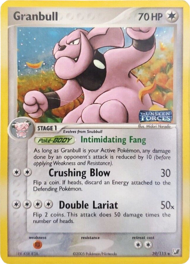Granbull (39/115) (Stamped) [EX: Unseen Forces] | Jomio and Rueliete's Cards and Comics