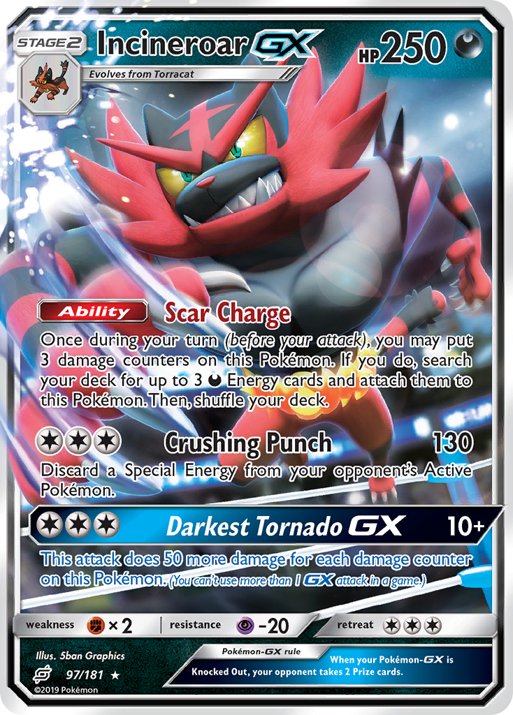Incineroar GX (97/181) [Sun & Moon: Team Up] | Jomio and Rueliete's Cards and Comics