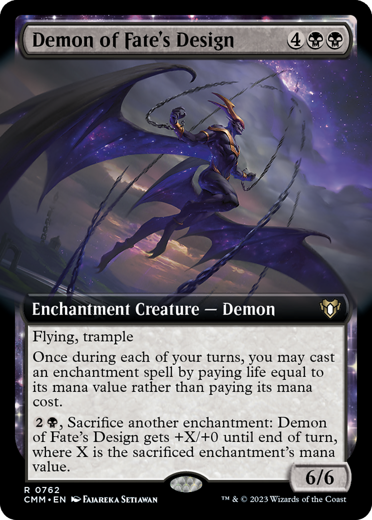 Demon of Fate's Design (Extended Art) [Commander Masters] | Jomio and Rueliete's Cards and Comics
