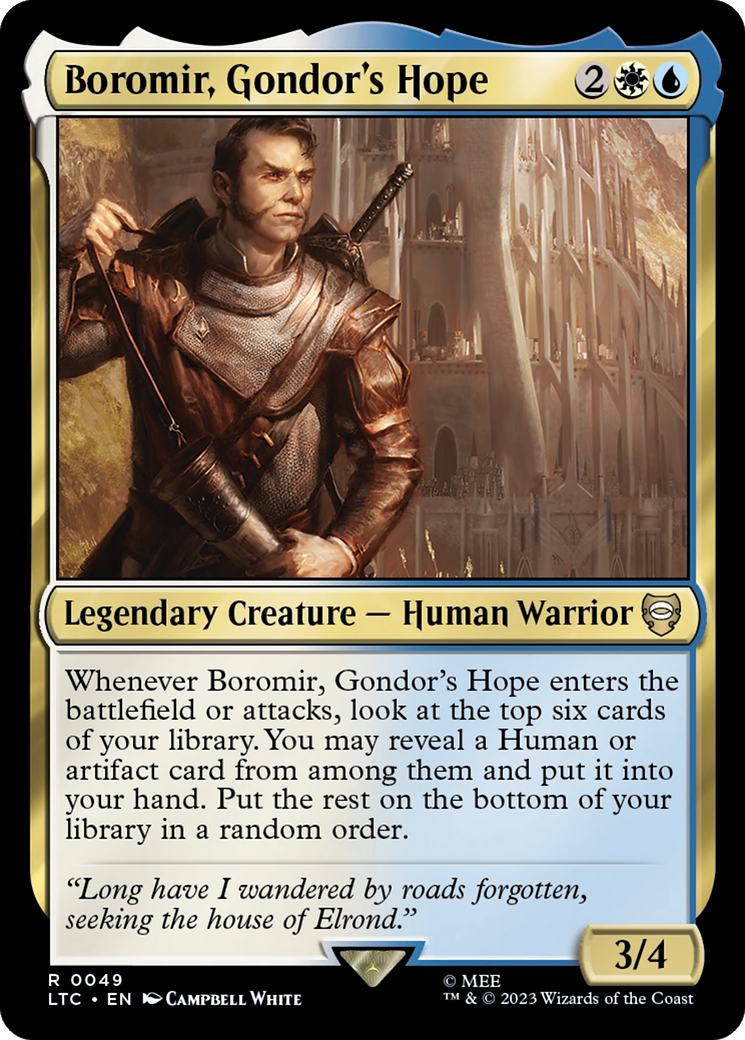 Boromir, Gondor's Hope [The Lord of the Rings: Tales of Middle-Earth Commander] | Jomio and Rueliete's Cards and Comics