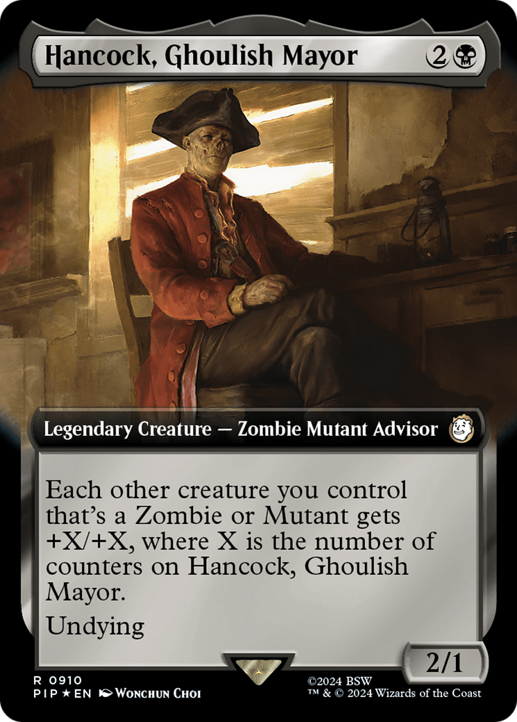 Hancock, Ghoulish Mayor (Extended Art) (Surge Foil) [Fallout] | Jomio and Rueliete's Cards and Comics