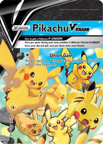 Pikachu V-UNION (SWSH139) (Celebrations) [Sword & Shield: Black Star Promos] | Jomio and Rueliete's Cards and Comics