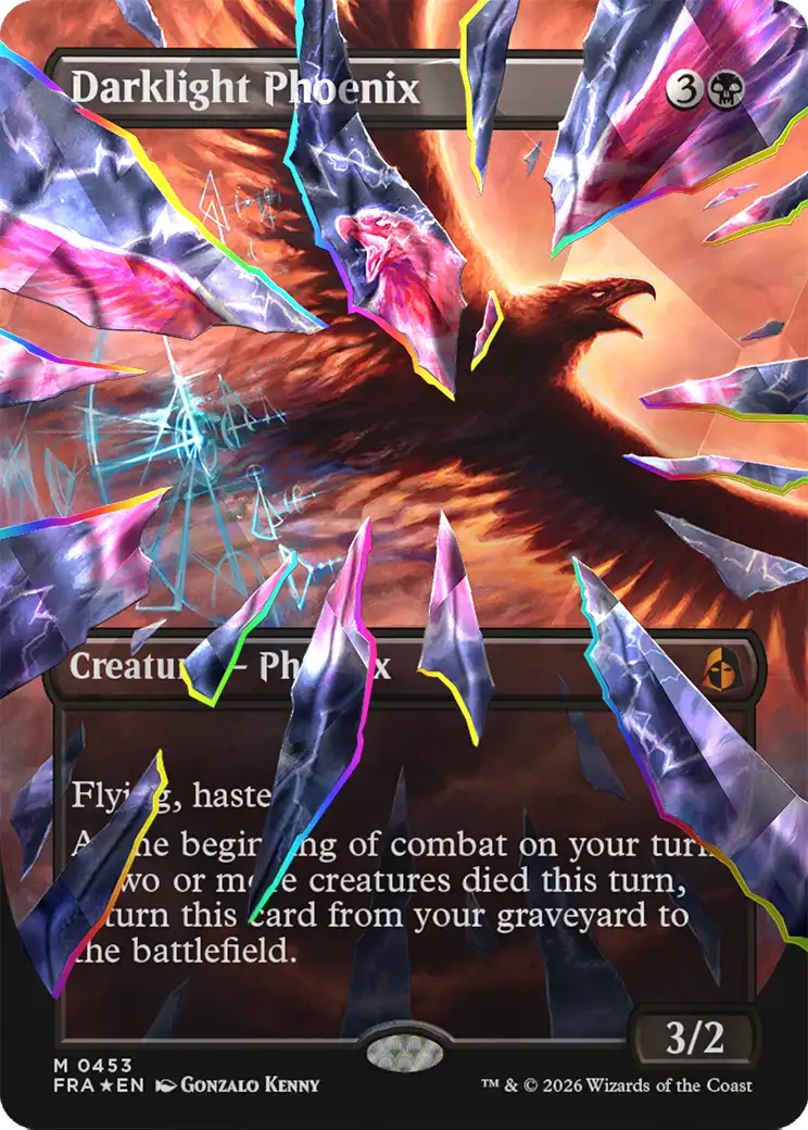 Darklight Phoenix (Borderless) (Facet Foil) (0453) [Reality Fracture] | Jomio and Rueliete's Cards and Comics