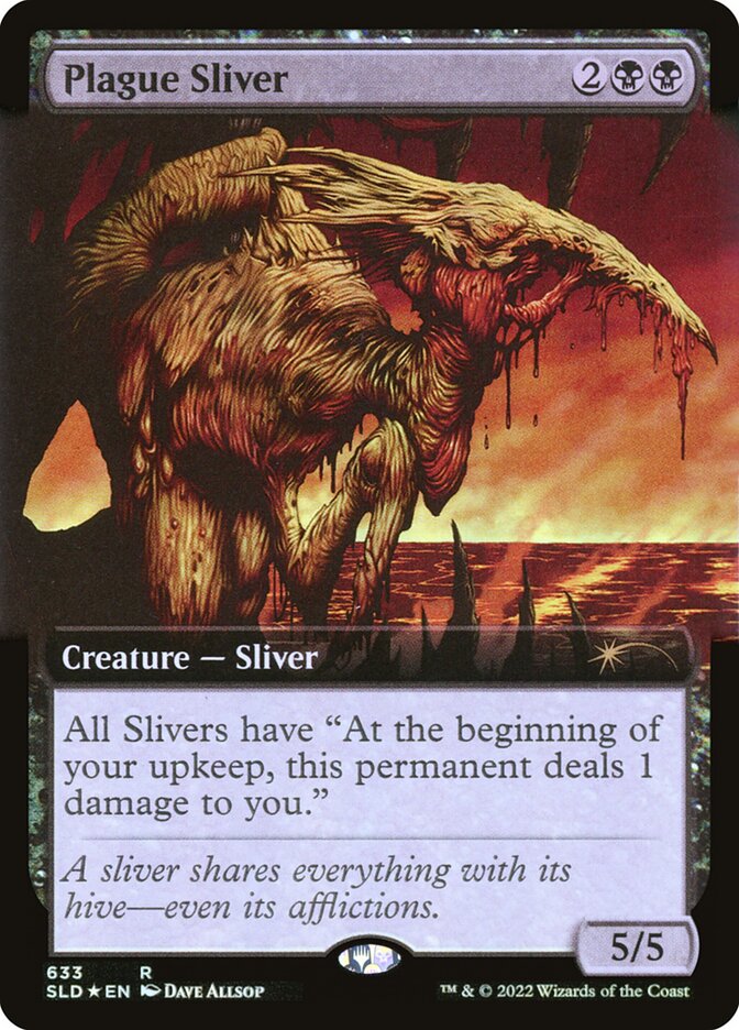 Plague Sliver (Extended Art) (Step-and-Compleat Foil) [Secret Lair Drop Promos] | Jomio and Rueliete's Cards and Comics