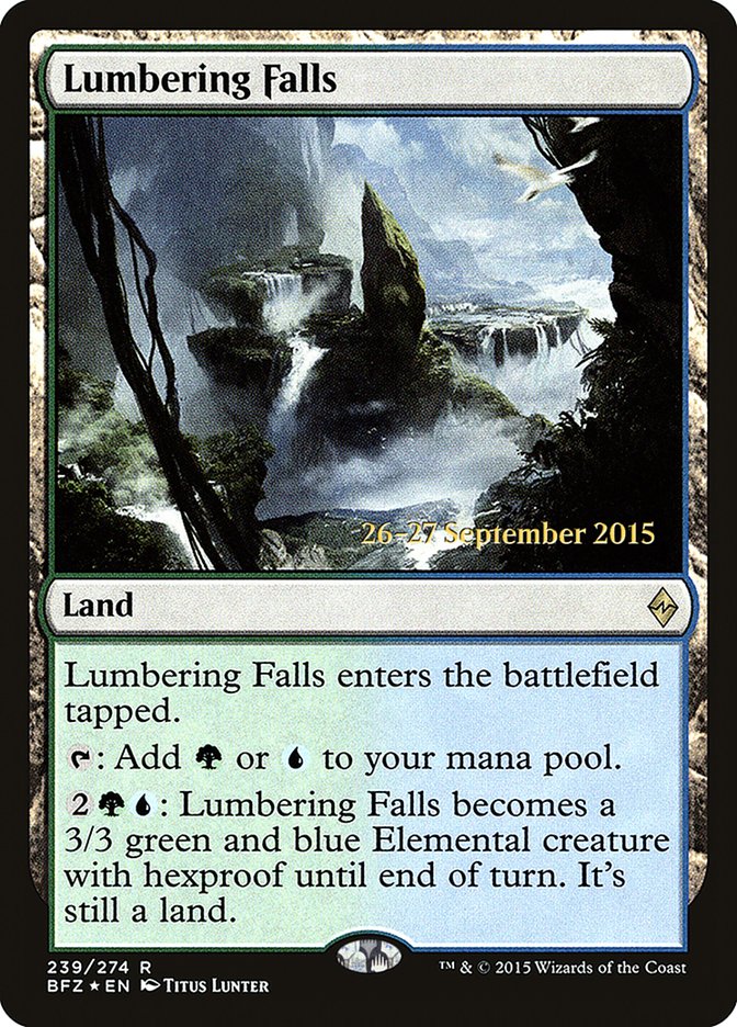Lumbering Falls [Battle for Zendikar Prerelease Promos] | Jomio and Rueliete's Cards and Comics