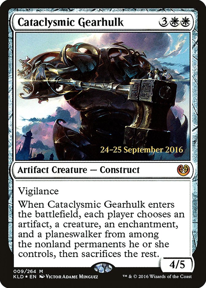 Cataclysmic Gearhulk [Kaladesh Prerelease Promos] | Jomio and Rueliete's Cards and Comics