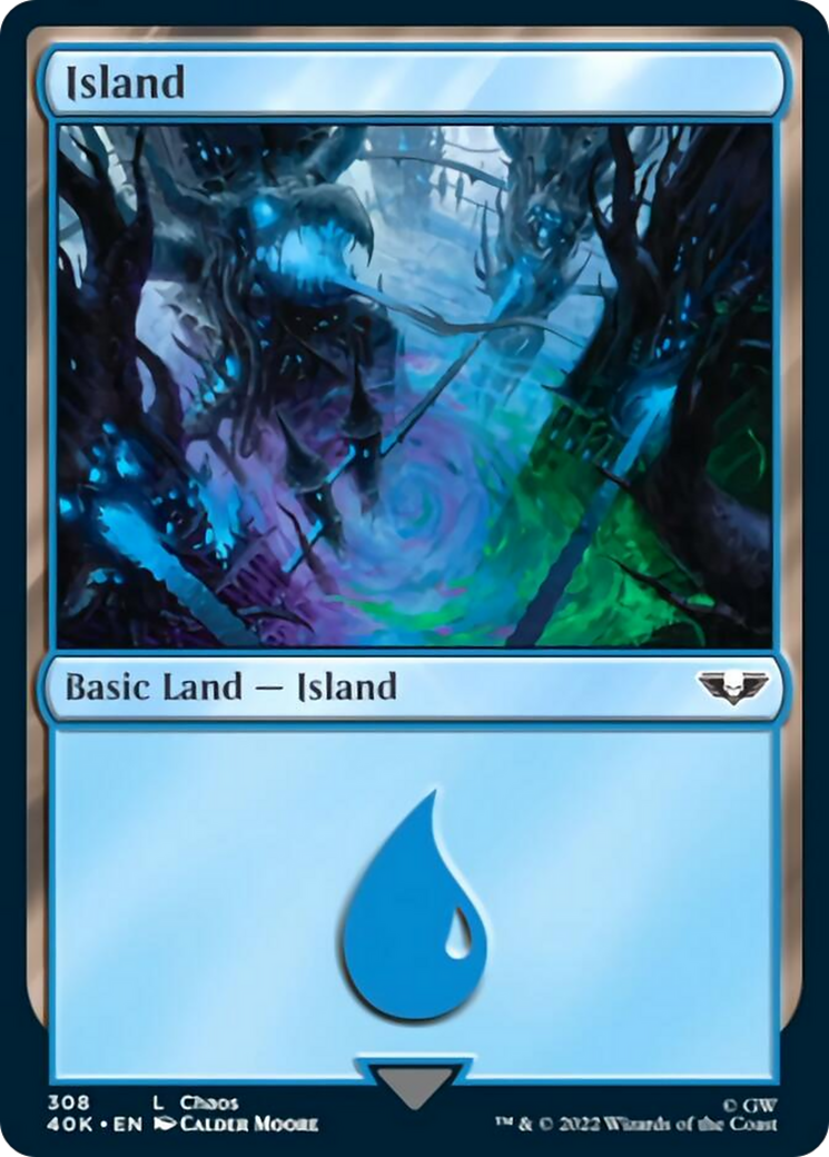 Island (308) (Surge Foil) [Warhammer 40,000] | Jomio and Rueliete's Cards and Comics