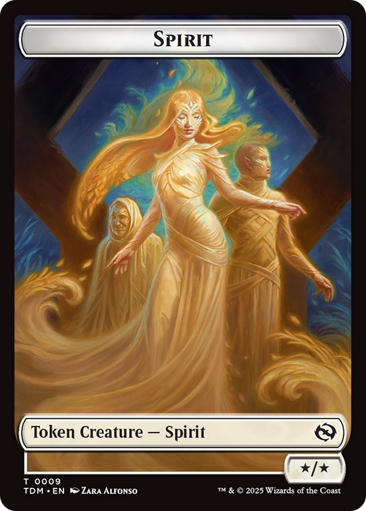 Spirit (0008) // Spirit (0009) Double-Sided Token [Tarkir: Dragonstorm Tokens] | Jomio and Rueliete's Cards and Comics