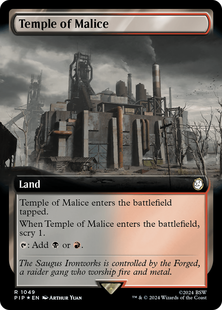Temple of Malice (Extended Art) (Surge Foil) [Fallout] | Jomio and Rueliete's Cards and Comics