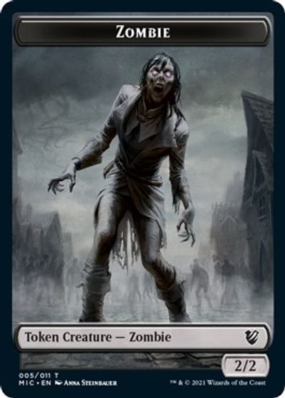 Zombie // Zombie Double-Sided Token (005 MIC/005 MID) [Innistrad: Midnight Hunt Commander Tokens] | Jomio and Rueliete's Cards and Comics