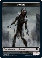 Zombie // Zombie Double-Sided Token (005 MIC/005 MID) [Innistrad: Midnight Hunt Commander Tokens] | Jomio and Rueliete's Cards and Comics