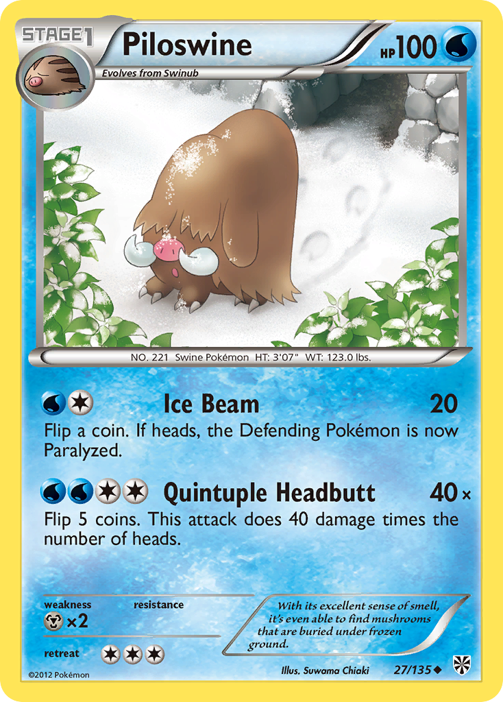 Piloswine (27/135) [Black & White: Plasma Storm] | Jomio and Rueliete's Cards and Comics