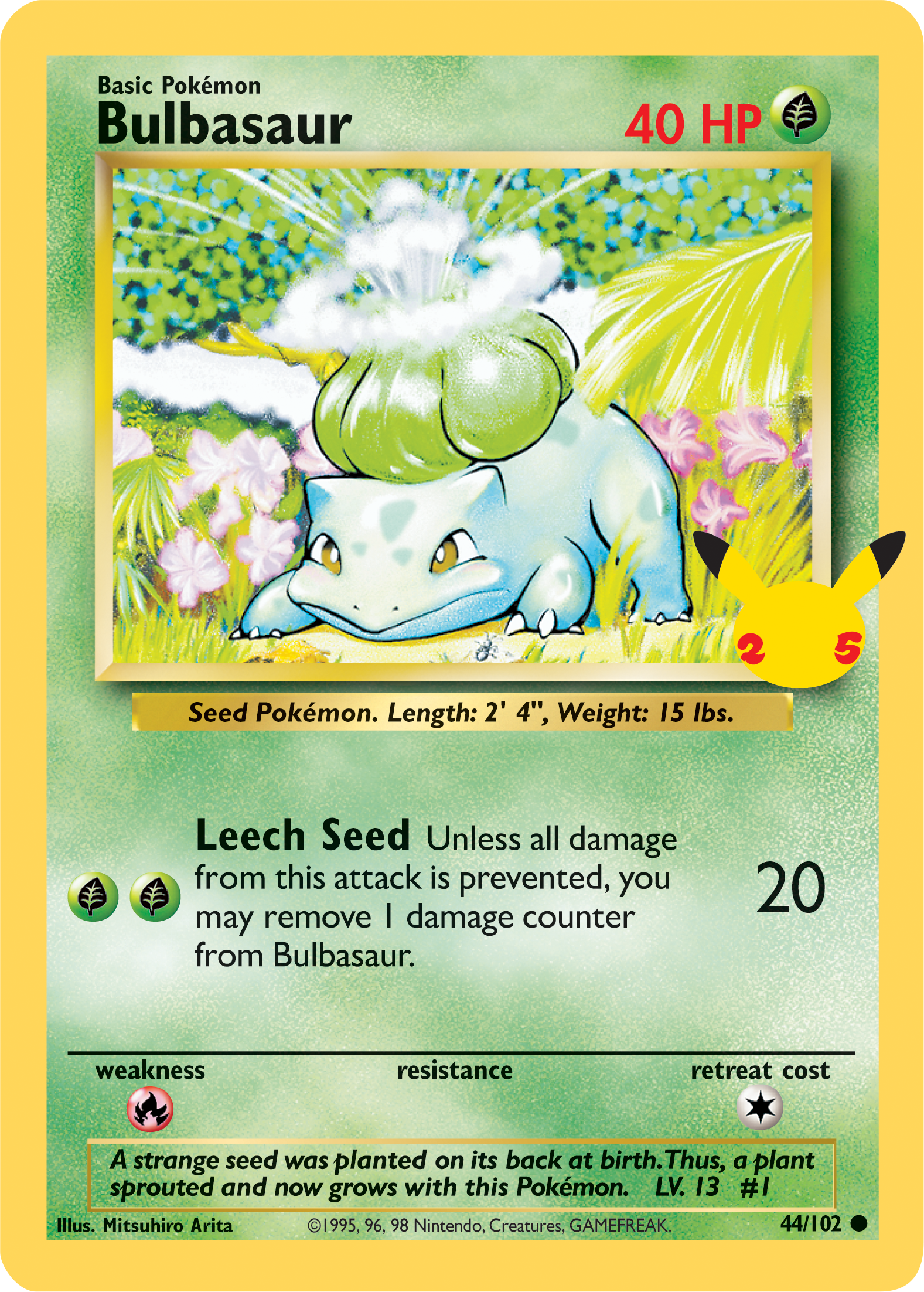 Bulbasaur (44/102) (Jumbo Card) [First Partner Pack] | Jomio and Rueliete's Cards and Comics