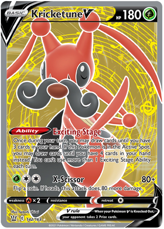 Kricketune V (142/163) [Sword & Shield: Battle Styles] | Jomio and Rueliete's Cards and Comics