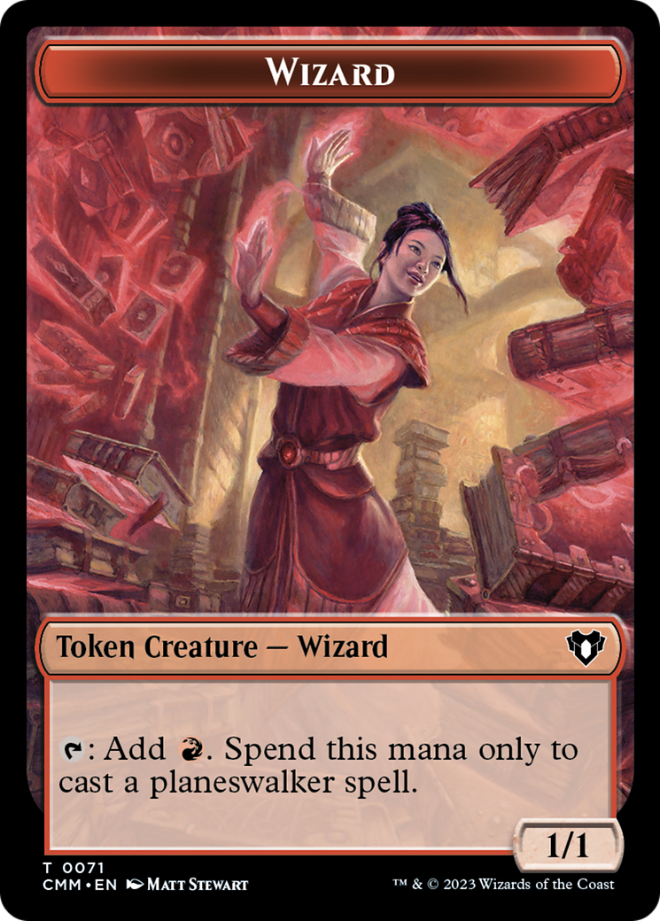 Chandra, Torch of Defiance Emblem // Wizard Double-Sided Token [Commander Masters Tokens] | Jomio and Rueliete's Cards and Comics