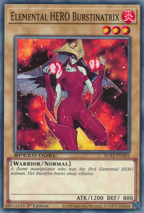 Elemental HERO Burstinatrix [SGX3-ENA03] Common | Jomio and Rueliete's Cards and Comics