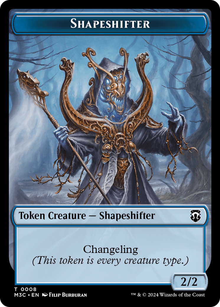 Beast (0010) (Ripple Foil) // Shapeshifter (0008) Double-Sided Token [Modern Horizons 3 Commander Tokens] | Jomio and Rueliete's Cards and Comics