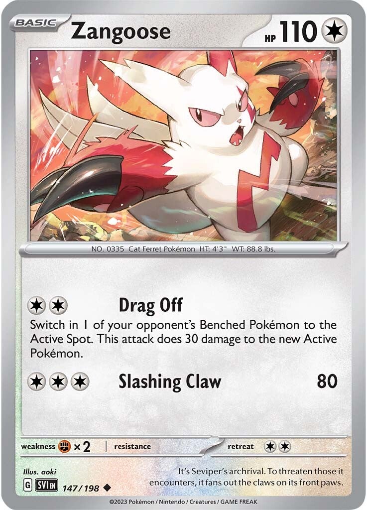 Zangoose (147/198) [Scarlet & Violet: Base Set] | Jomio and Rueliete's Cards and Comics