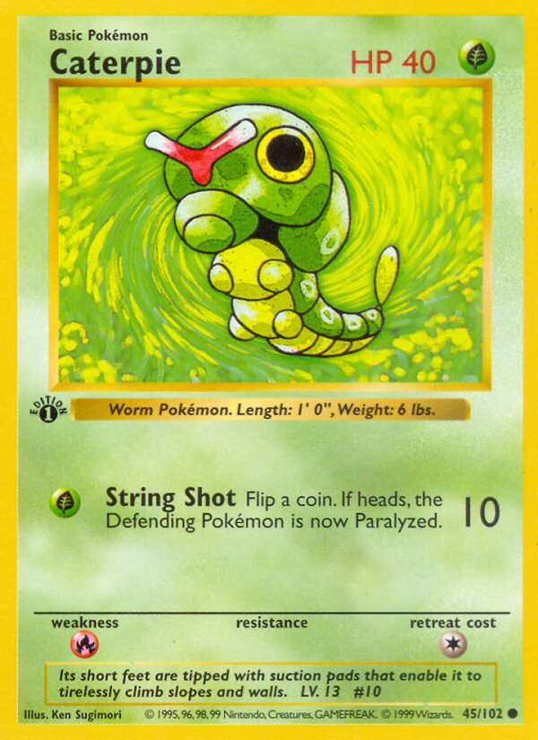 Caterpie (45/102) (Shadowless) [Base Set 1st Edition] | Jomio and Rueliete's Cards and Comics