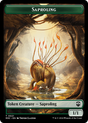 Tarmogoyf (Ripple Foil) // Saproling Double-Sided Token [Modern Horizons 3 Commander Tokens] | Jomio and Rueliete's Cards and Comics