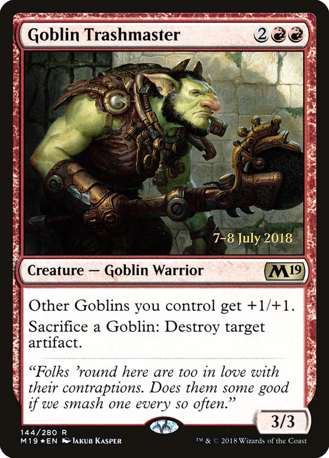 Goblin Trashmaster [Core Set 2019 Prerelease Promos] | Jomio and Rueliete's Cards and Comics