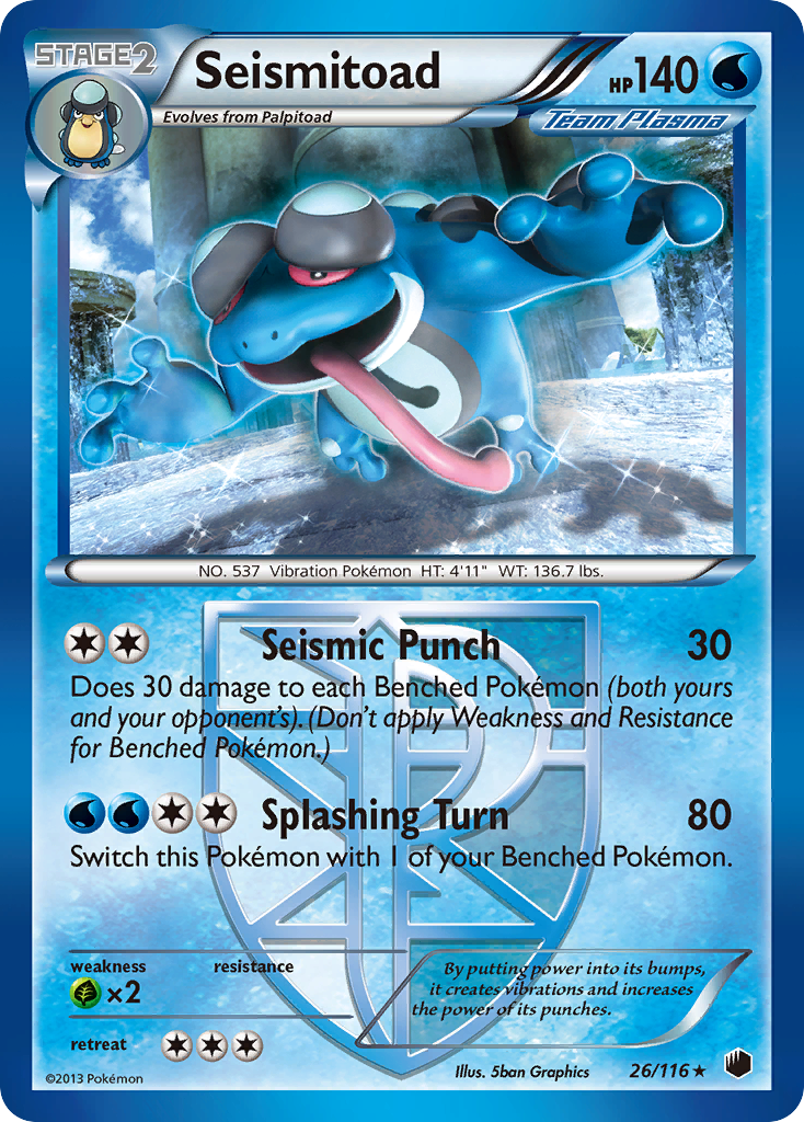 Seismitoad (26/116) [Black & White: Plasma Freeze] | Jomio and Rueliete's Cards and Comics