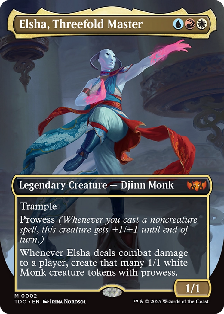 Elsha, Threefold Master (Borderless) [Tarkir: Dragonstorm Commander] | Jomio and Rueliete's Cards and Comics