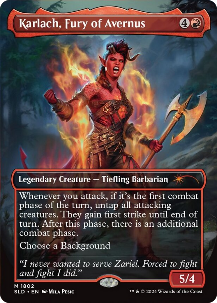 Karlach, Fury of Avernus (Rainbow Foil) [Secret Lair Drop Series] | Jomio and Rueliete's Cards and Comics