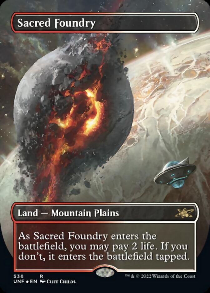 Sacred Foundry (Borderless) (Galaxy Foil) [Unfinity] | Jomio and Rueliete's Cards and Comics