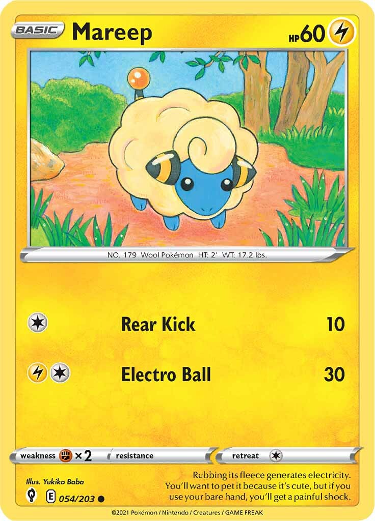 Mareep (054/203) [Sword & Shield: Evolving Skies] | Jomio and Rueliete's Cards and Comics