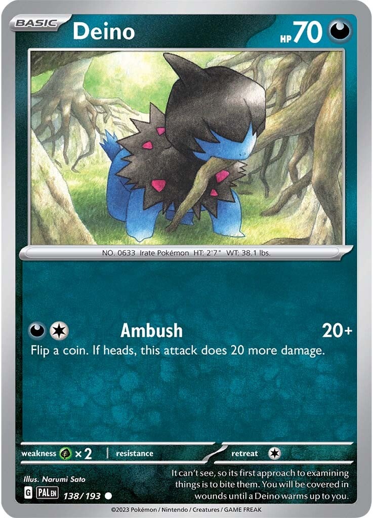 Deino (138/193) [Scarlet & Violet: Paldea Evolved] | Jomio and Rueliete's Cards and Comics