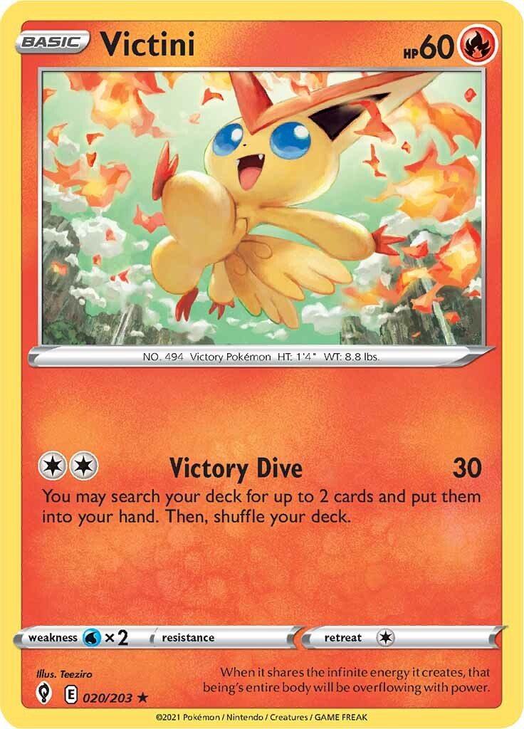 Victini (020/203) [Sword & Shield: Evolving Skies] | Jomio and Rueliete's Cards and Comics
