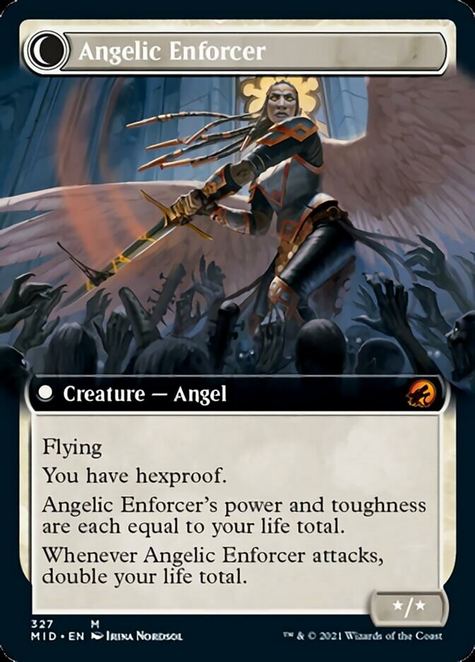 Enduring Angel // Angelic Enforcer (Extended Art) [Innistrad: Midnight Hunt] | Jomio and Rueliete's Cards and Comics