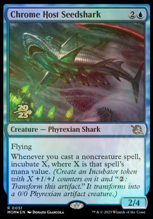 Chrome Host Seedshark [March of the Machine Prerelease Promos] | Jomio and Rueliete's Cards and Comics