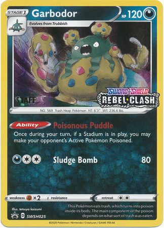 Garbodor (SWSH025) (Staff Prerelease Promo) [Sword & Shield: Black Star Promos] | Jomio and Rueliete's Cards and Comics