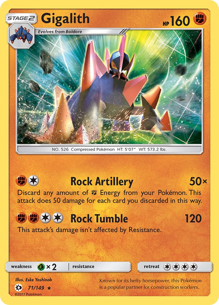 Gigalith (71/149) (Cosmos Holo) (Blister Exclusive) [Sun & Moon: Base Set] | Jomio and Rueliete's Cards and Comics